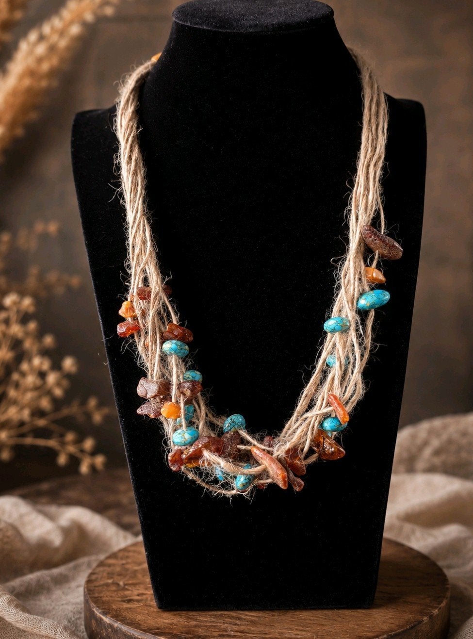 handgemaakte ketting met barnsteen (amber ), Ophalen of Verzenden