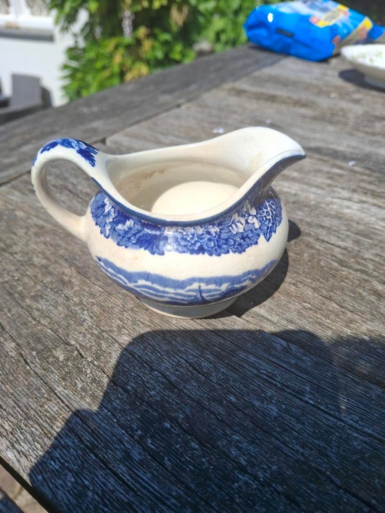Antieke Woods Ware Melkkan - Blauw en Wit Decor, Antiek en Kunst, Ophalen of Verzenden
