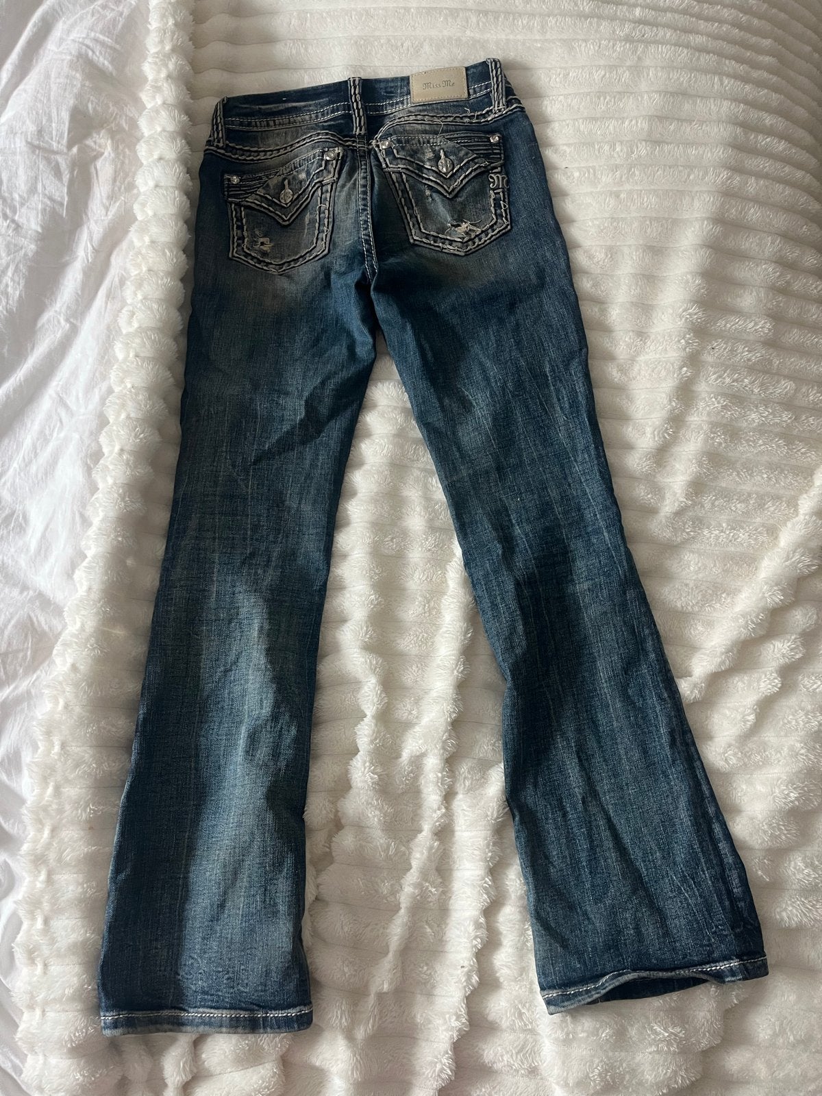 Miss Me Jeans bootcut W28 - W29 (confectie 36), Ophalen of Verzenden, Zo goed als nieuw, Blauw, W28 - W29 (confectie 36)