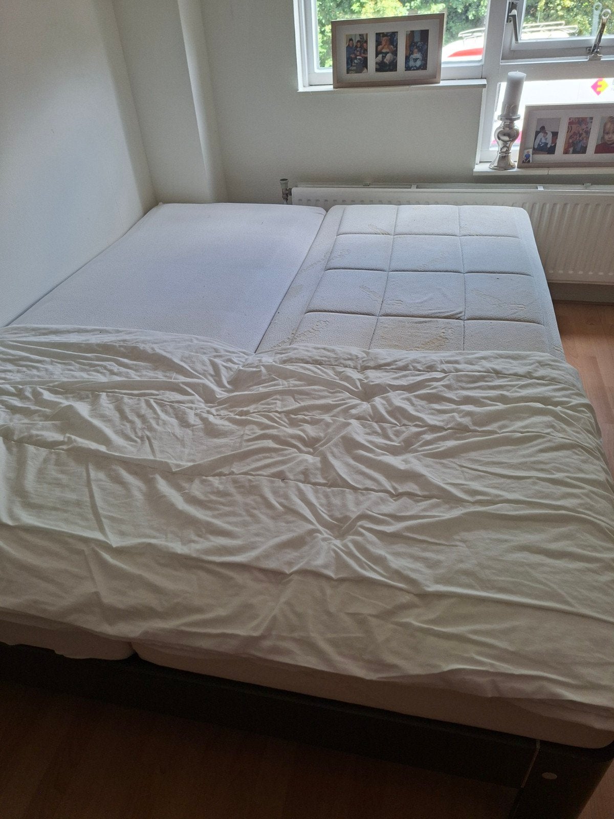 2 persoons bed 1.60 bij 2.00, Ophalen, Gebruikt, Tweepersoons, Wit