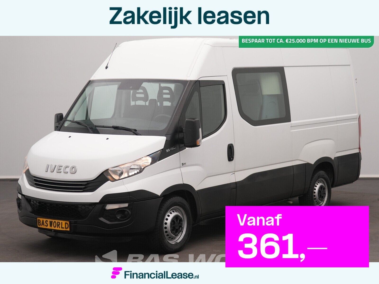 Iveco Daily 35S14 Automaat L2H2 Dubbel Cabine Trekhaak Airco, Automaat, Gebruikt, Euro 6, Iveco