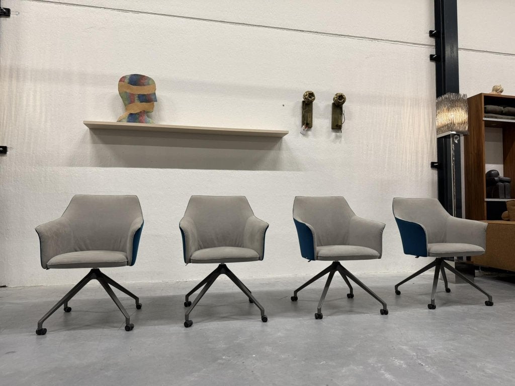 4 Nieuw Leolux Mara Twist Eetkamerstoelen Design Stoel, Leolux, Info@leolux.nl, Blauw, Nieuw