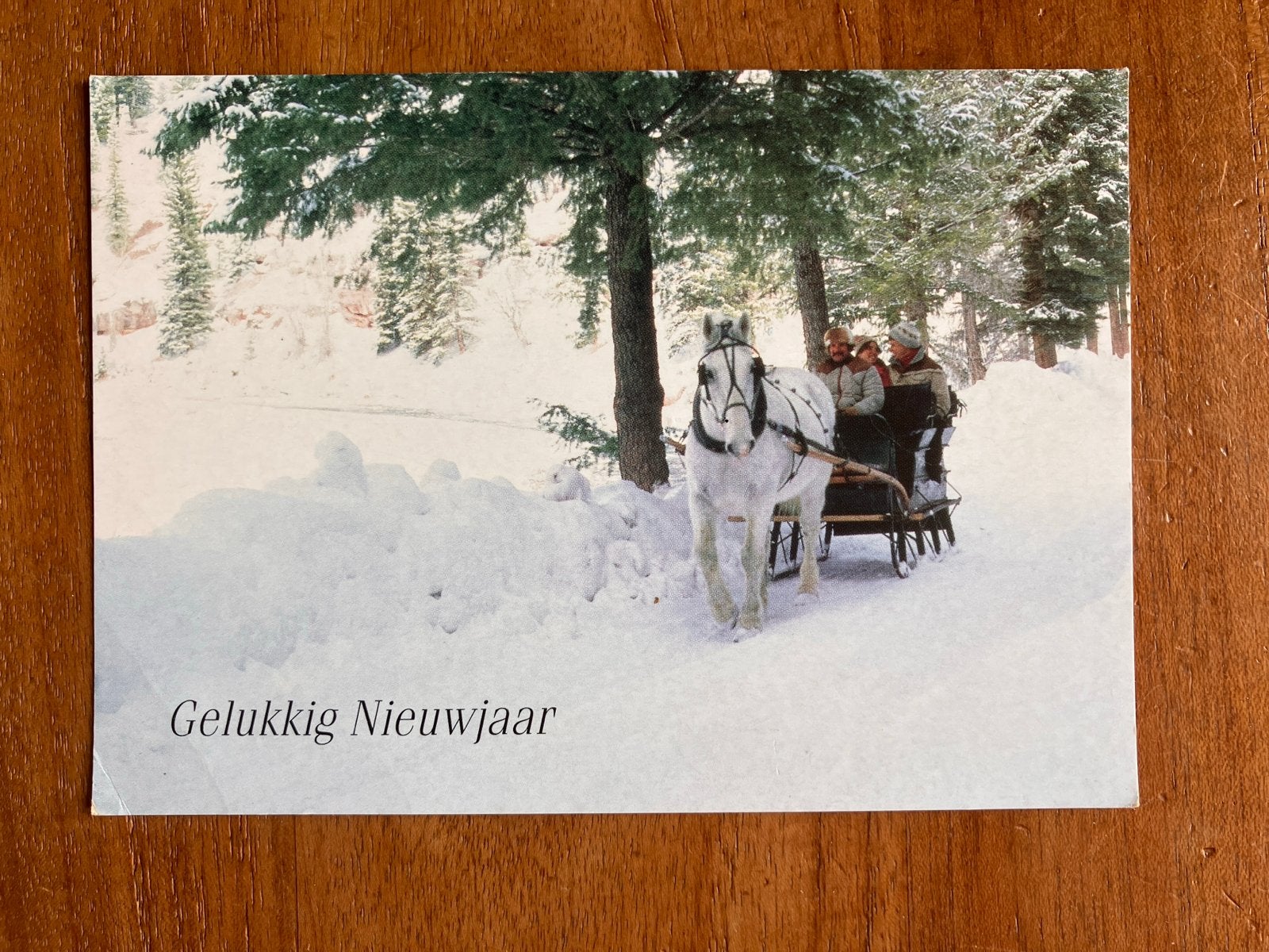 Paard en arreslee in de Sneeuw, Ophalen of Verzenden, 1980 tot heden, Gelopen, Paard