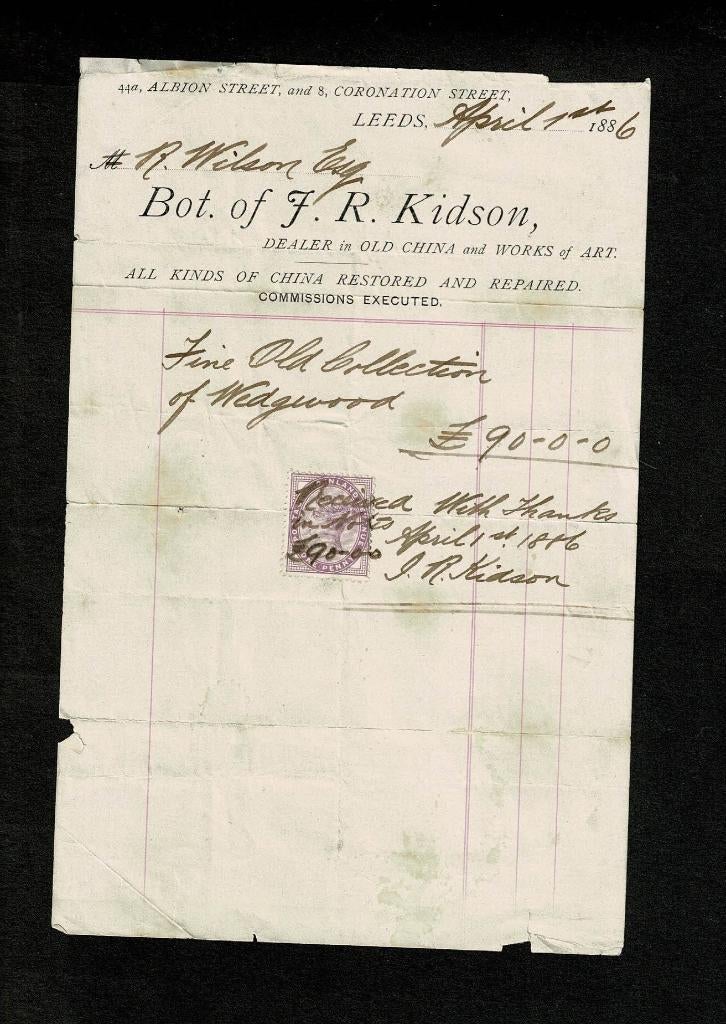 April 1st, 1886 : aankoop van Old Collection of Wedgwood, Ophalen of Verzenden