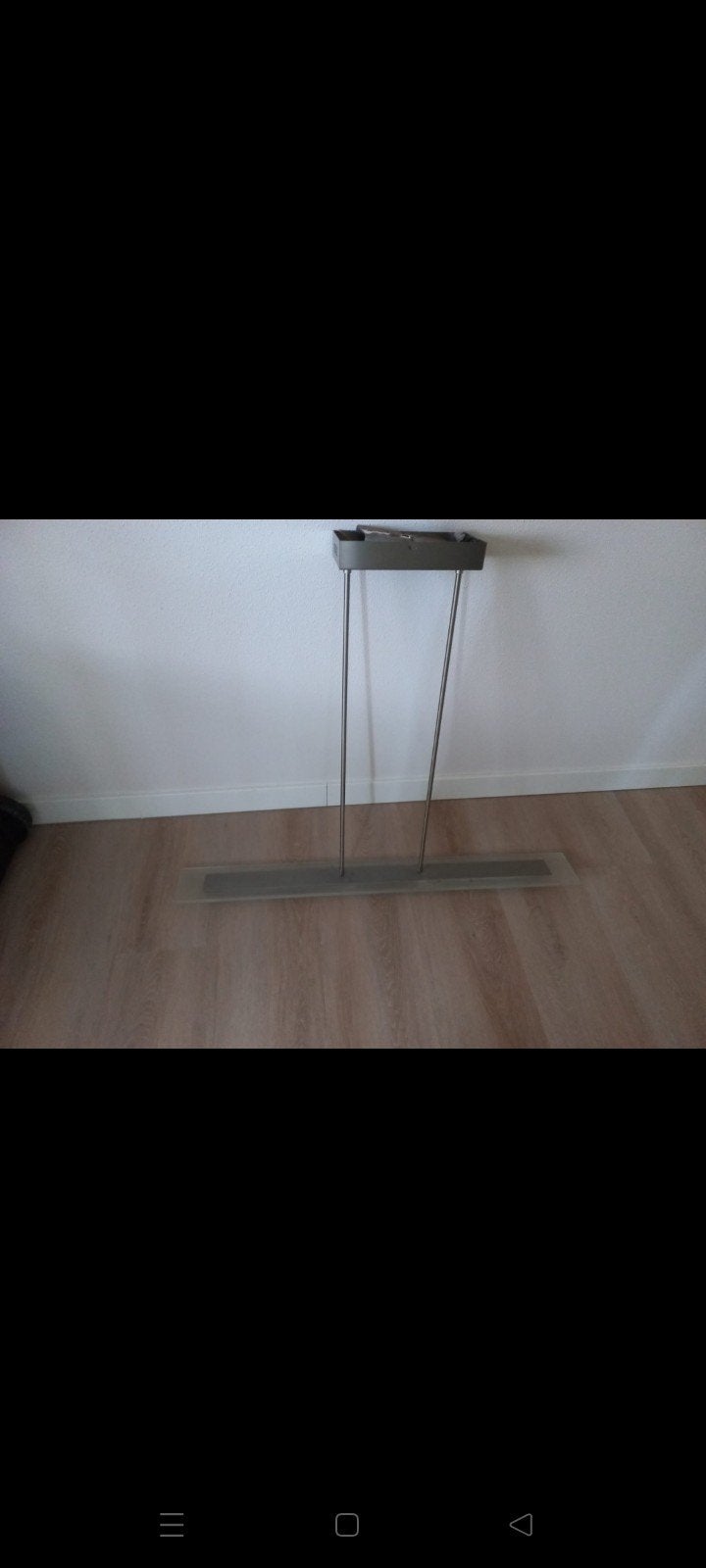 Moderne LED Hanglamp - Glas met Mat RVS Ophanging, Ophalen, Zo goed als nieuw, Glas, Modern, Industrieel
