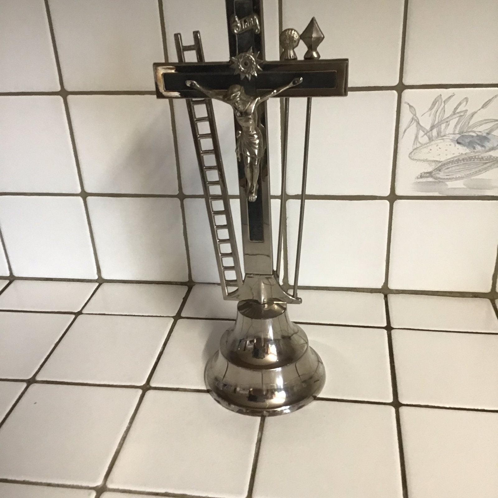 Prachtig oud kruisbeeld Arma Christi, Ophalen of Verzenden, Zo goed als nieuw, Beeld(je)