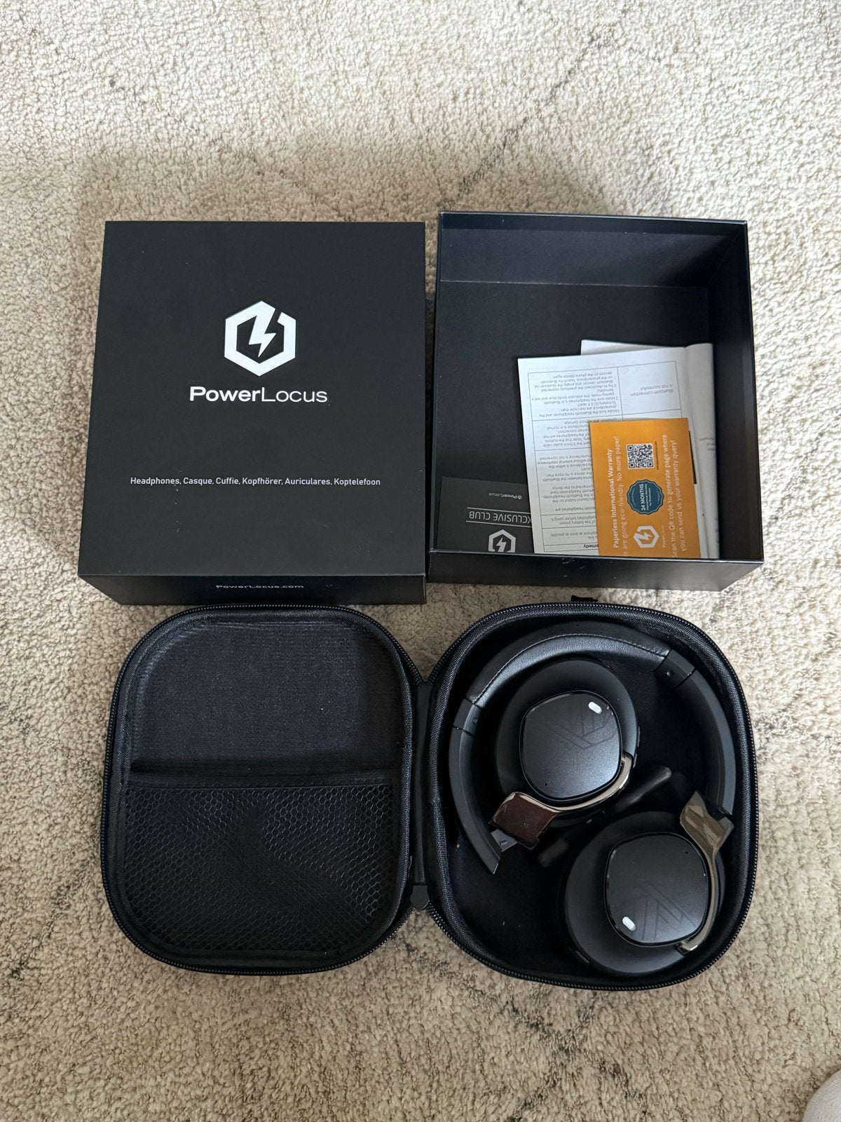 PowerLocus Koptelefoon met Noise Cancelling, Audio, Tv en Foto, Koptelefoons, Overige merken, Ophalen of Verzenden, Zo goed als nieuw