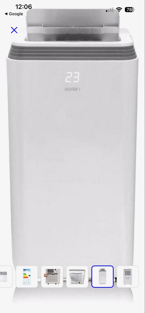 Aerian mobiele airco AAC2300, Ophalen, Minder dan 60 m³, 3 snelheden of meer, Zo goed als nieuw