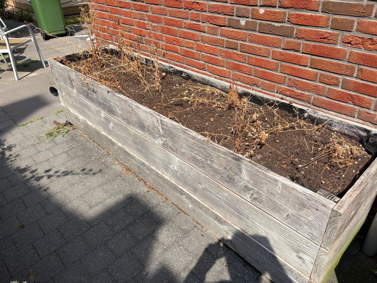 Grote houten plantenbakken (2 stuks) gratis af te halen, Tuin en Terras, Ophalen, Gebruikt, 100 cm of meer, 60 cm of meer