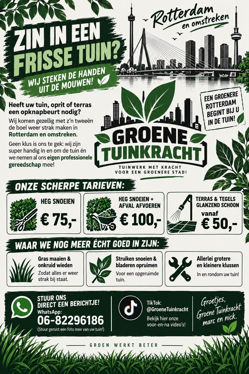 wij knappen uw tuin moeiteloos op!vakkundig en professioneel, Ophalen, Overige soorten, Struik, 250 cm of meer