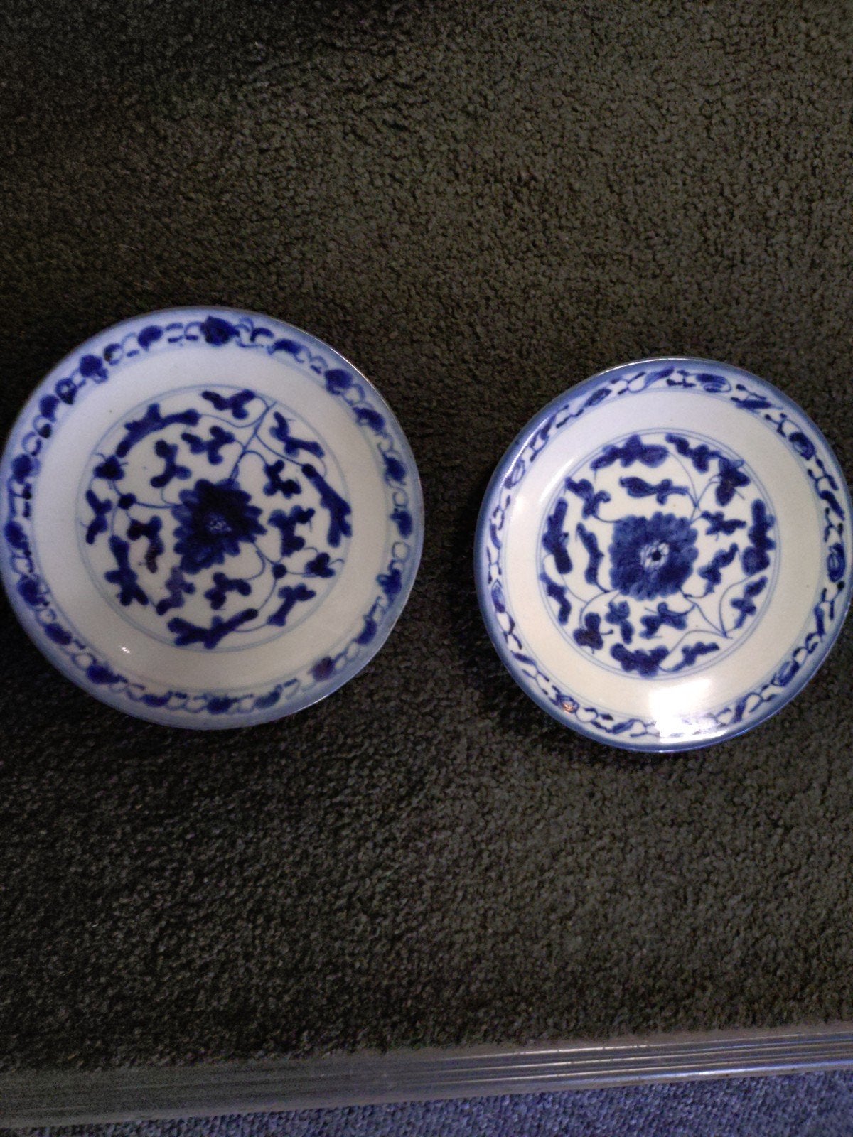 2 Antieke Chinese blauw-witte  schotels (2), Ophalen of Verzenden