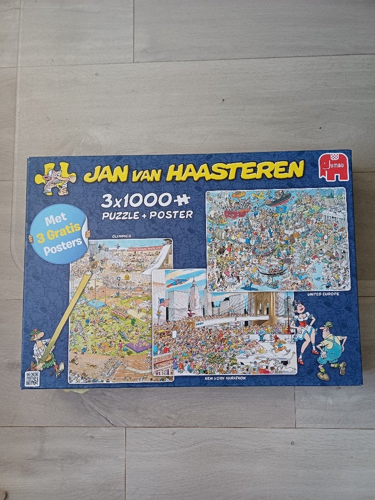Puzzel Jan van Haasteren 3 x 1000 stukjes, Hobby en Vrije tijd, Denksport en Puzzels, Ophalen of Verzenden, 500 t/m 1500 stukjes