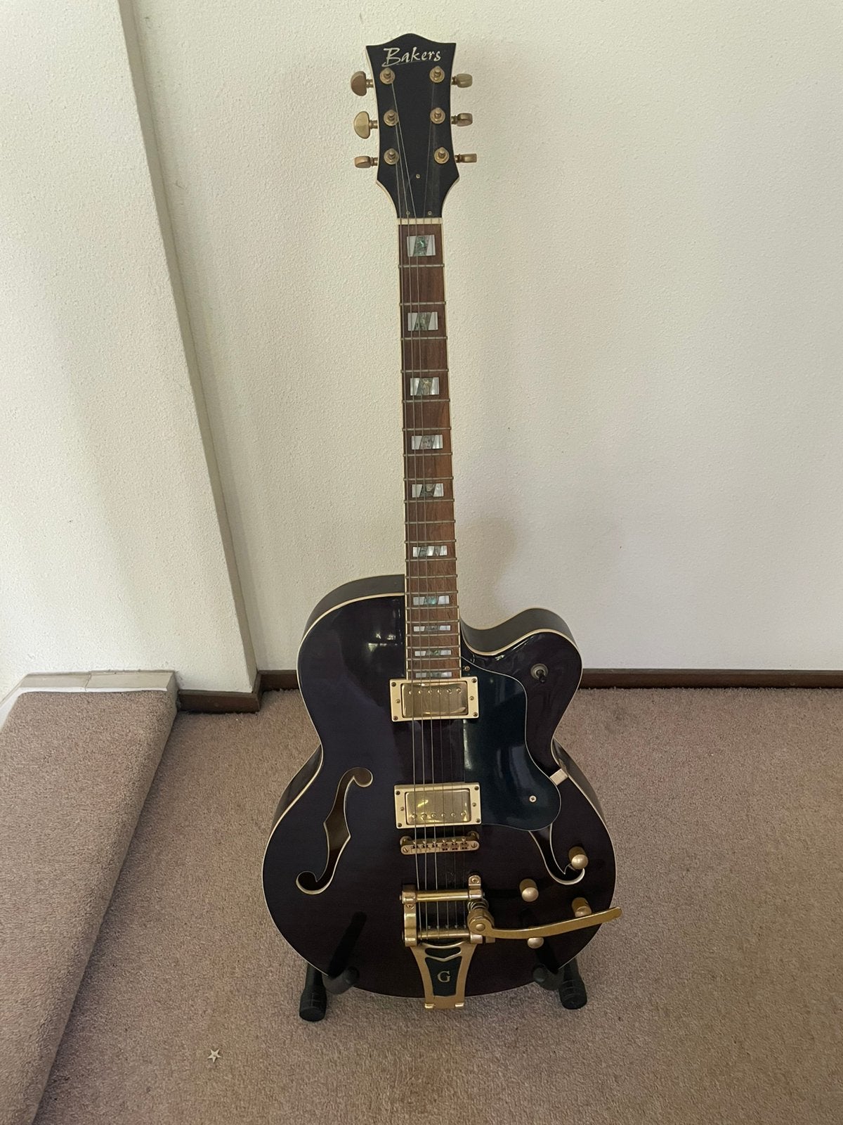 Bakers Semi-Hollow Body Elektrische Gitaar, Muziek en Instrumenten, Snaarinstrumenten | Gitaren | Elektrisch, Ophalen, Zo goed als nieuw