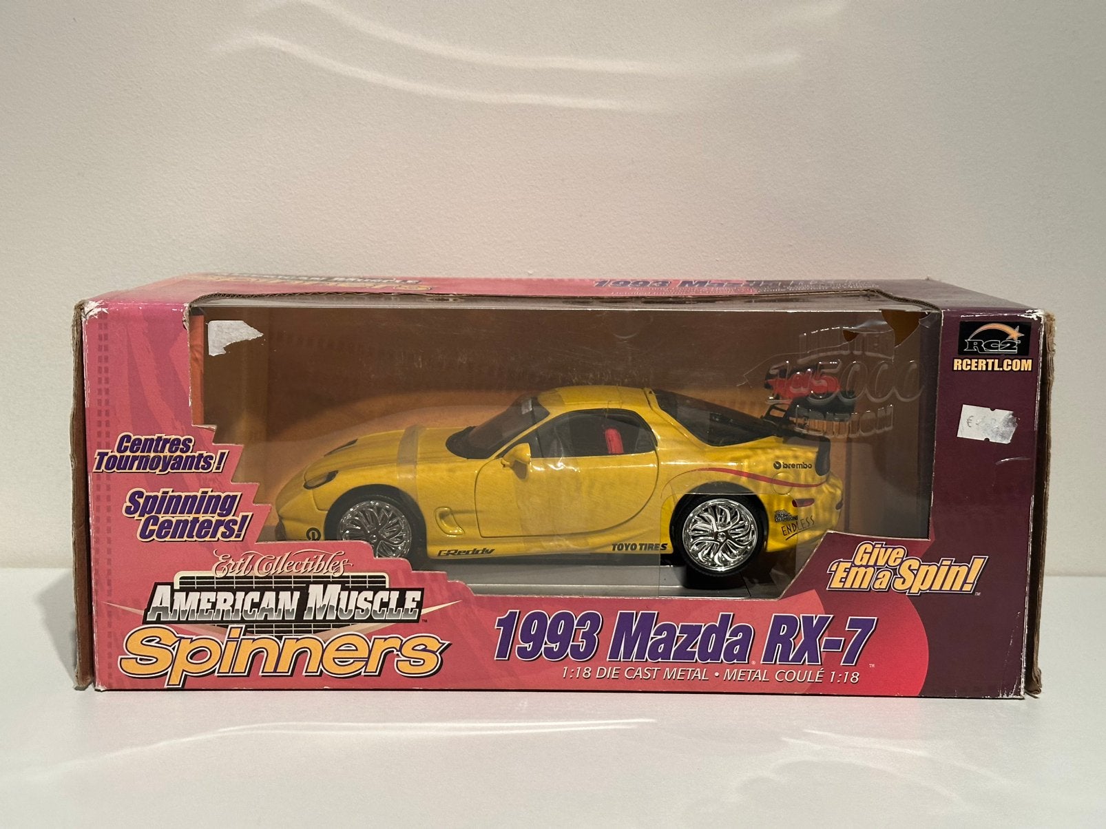 Mazda RX-7 American Muscle Spinners | ERTL | schaal 1:18, Hobby en Vrije tijd, Modelauto's | 1:18, Ophalen of Verzenden, Zo goed als nieuw