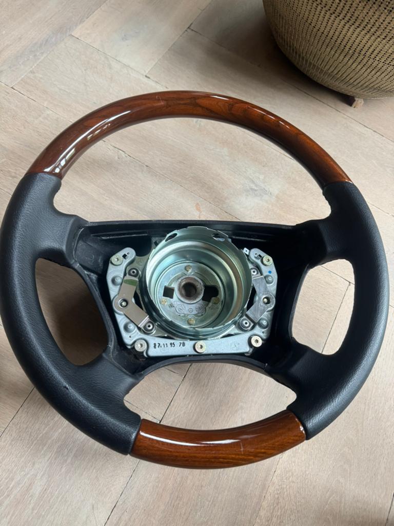 Origineel Mercedes hout/lederen stuur | W124/W140/W210, Ophalen of Verzenden, Mercedes-Benz
