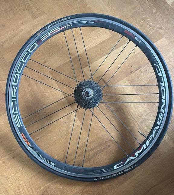 Achterwiel Campagnolo Scirocco 35mm, met cassette, Ophalen, Zo goed als nieuw, Remmen