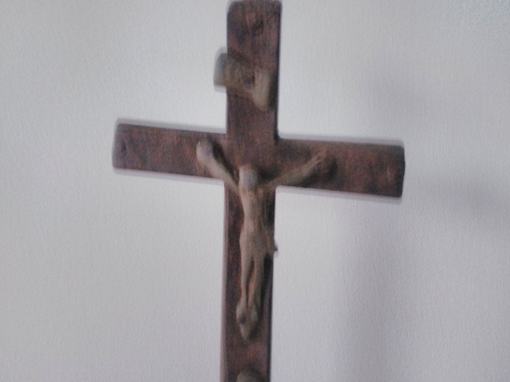 Antiek houten kruis 22x9cm, Antiek en Kunst, Antiek | Religie, Ophalen