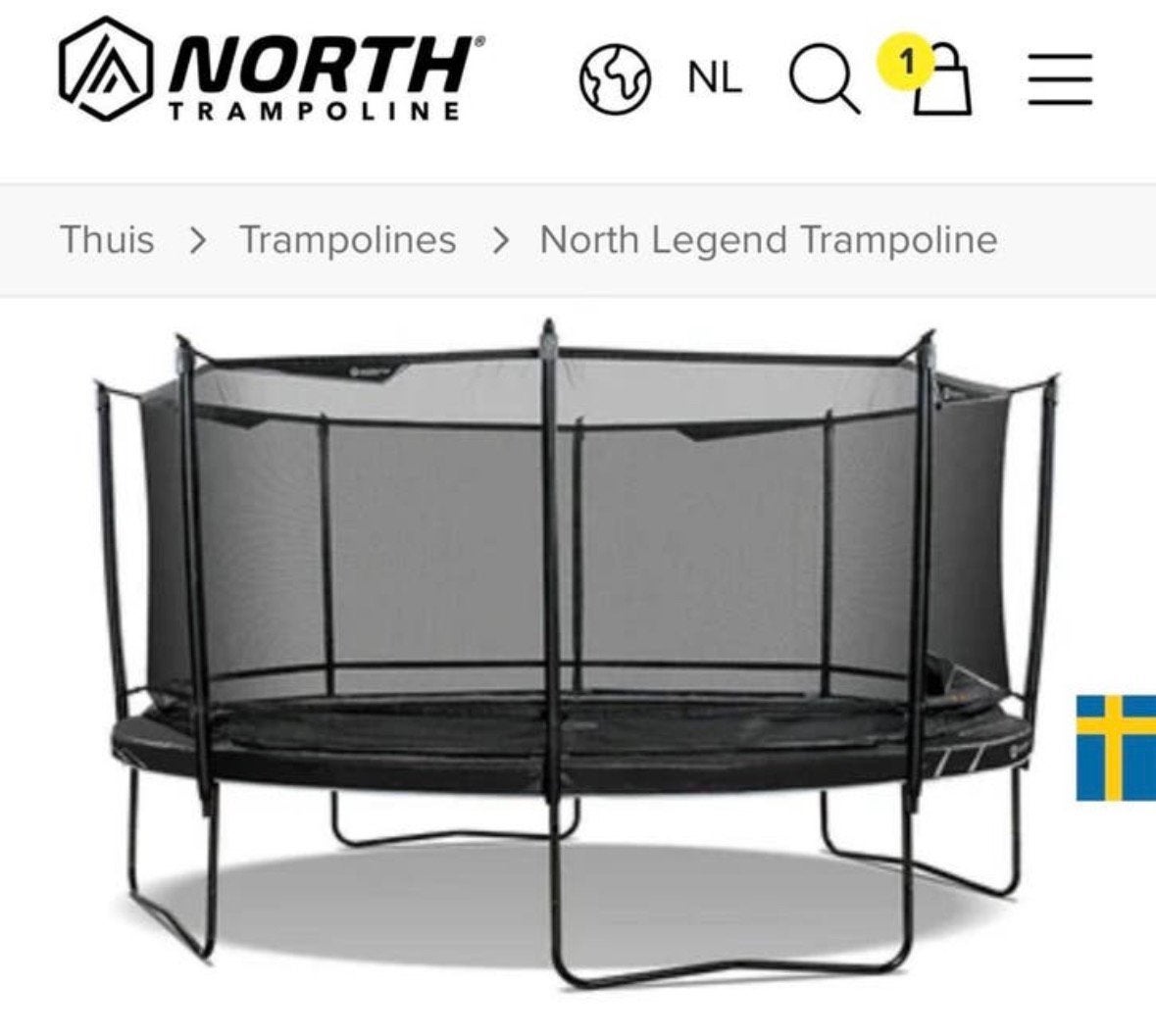 NORTH LEGEND OVALE TRAMPOLINE 420x290 CM - Zo goed als nieuw, Kinderen en Baby's, Speelgoed | Buiten | Trampolines, Ophalen, Zo goed als nieuw
