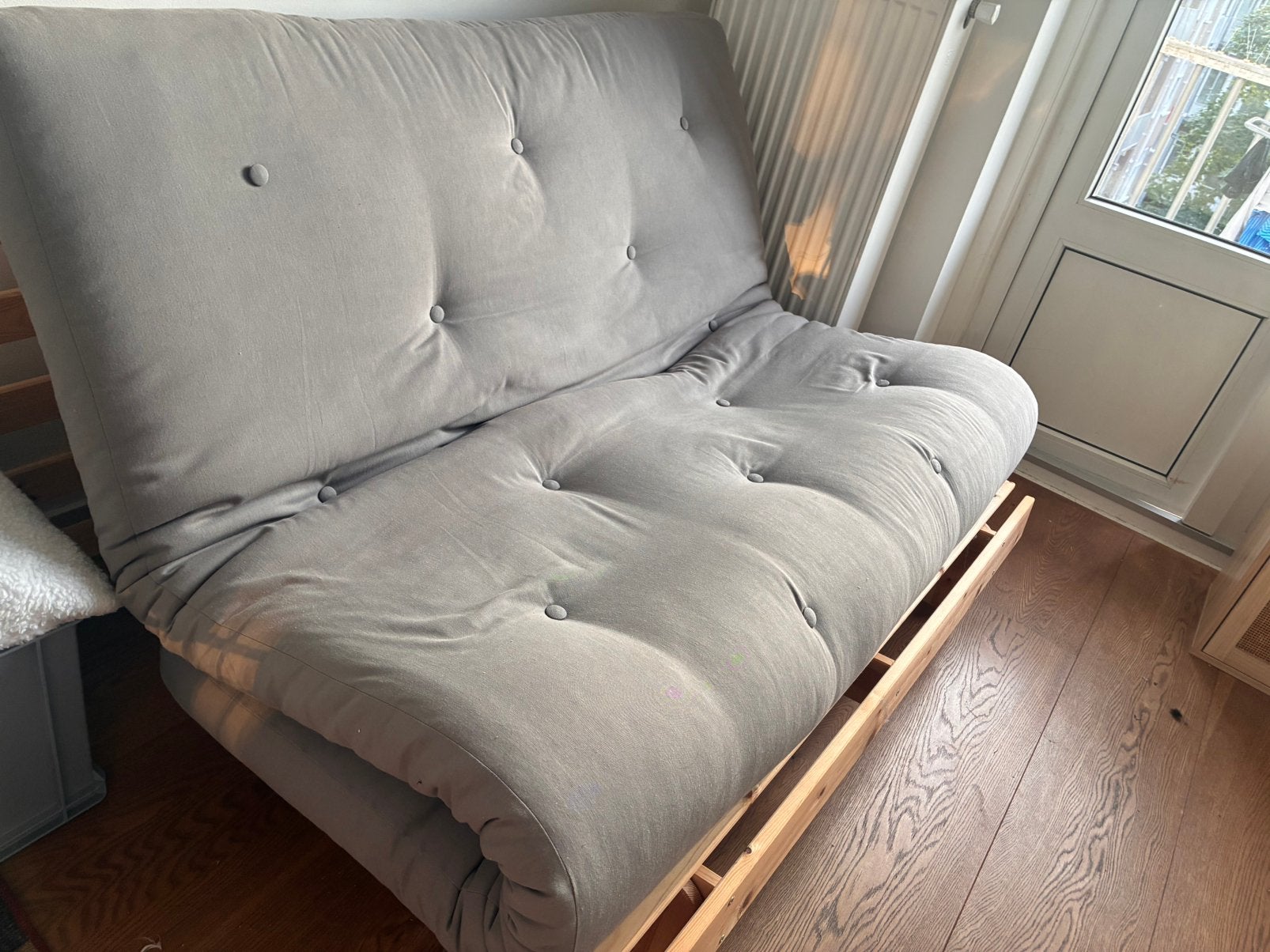 Futon sofa bed, Ophalen of Verzenden, Zo goed als nieuw, Tweepersoons