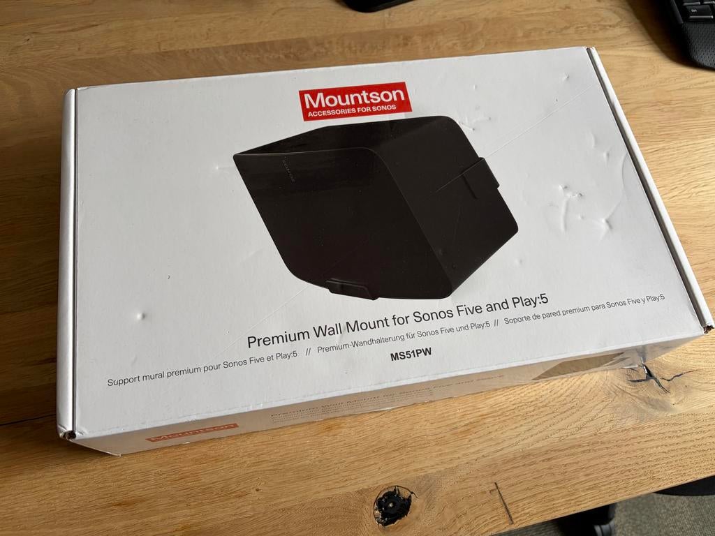 2 stuks Mountson Sonos Five premium muurbeugel zwart, Audio, Tv en Foto, Luidsprekers, Ophalen, Zo goed als nieuw, Sonos, 120 watt of meer