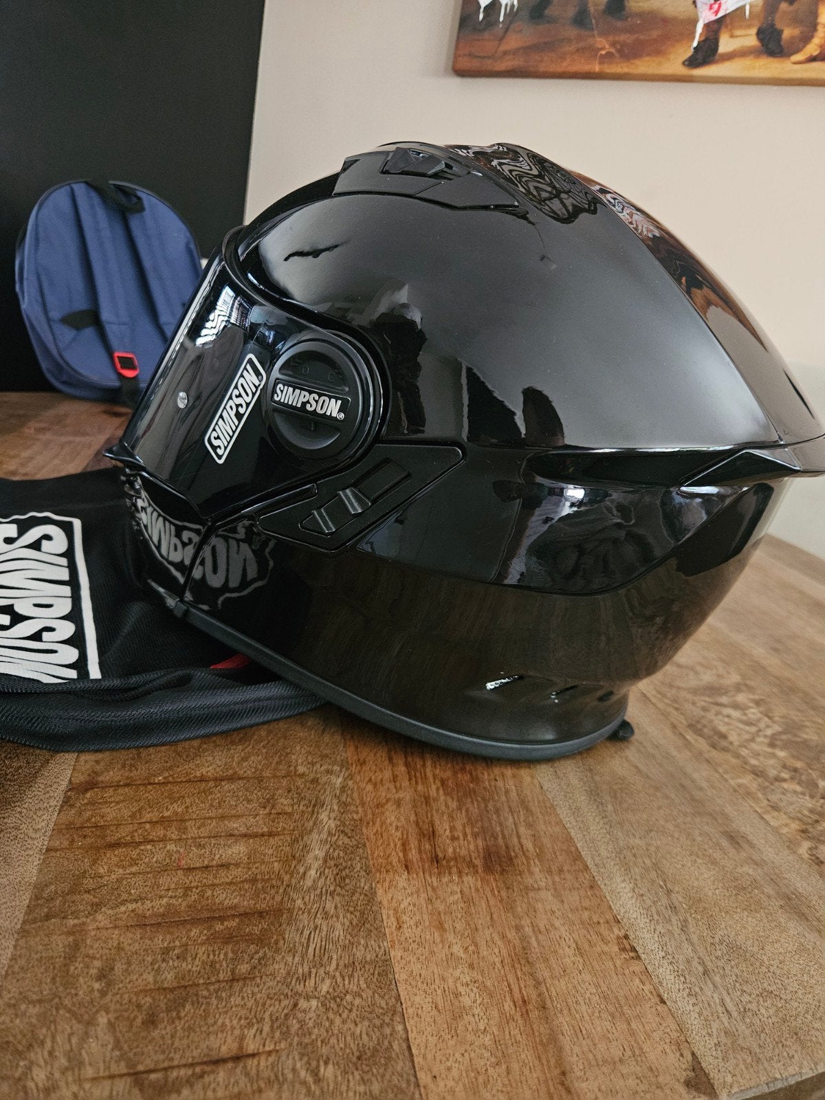 Simpson Bandit Darksome  - Maat L - Zwart, Motoren, Overige merken, Ophalen of Verzenden, Integraalhelm, L