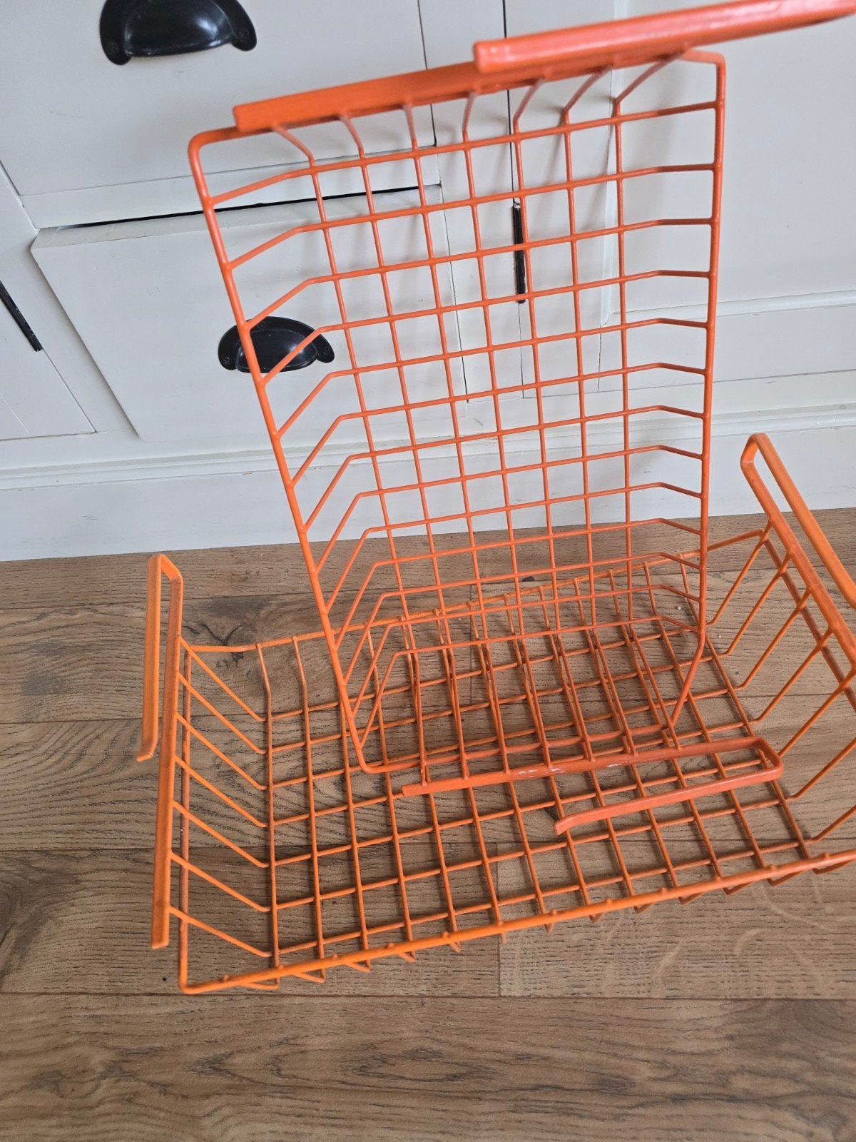 vintage oranje draad mandjes 70ties, Ophalen of Verzenden