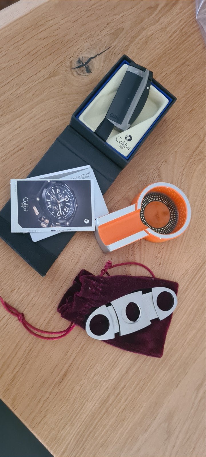 Colibri aansteker, asbak en sigarenknipper set, Ophalen, Gebruikt, Aansteker