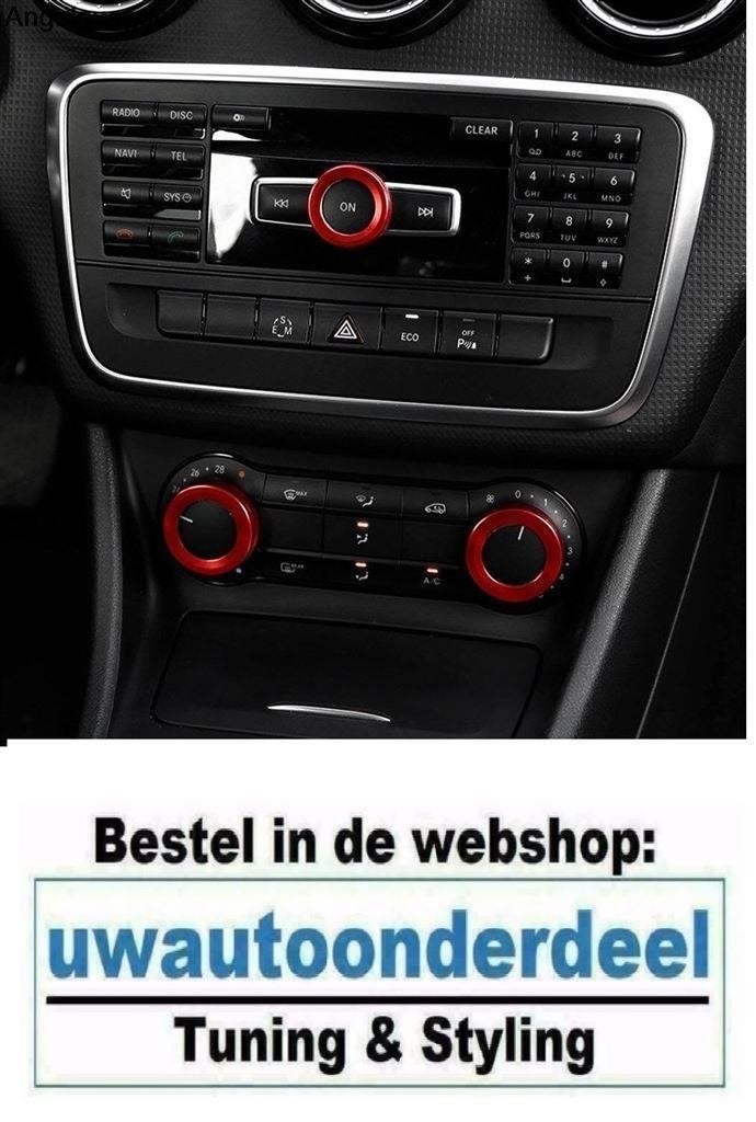 Radio Airco Knoppen Rood Aluminium Voor Mercedes A Klasse W1, Verzenden, Automotive Parts, A.parts@hotmail.nl, Trasmolenlaan 12 3447 GZ Woerden