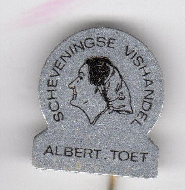 Speldje SCHEVENINGSE VISHANDEL ALBERT TOET (A5), Ophalen of Verzenden, Gebruikt, Overige onderwerpen