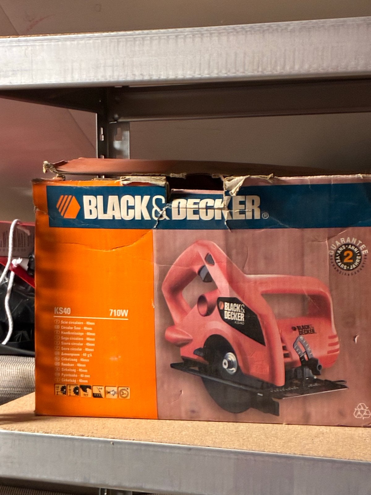 Black & Decker KS40 Cirkelzaag - 710W, Ophalen, Gebruikt, Cirkelzaag, 600 tot 1200 watt