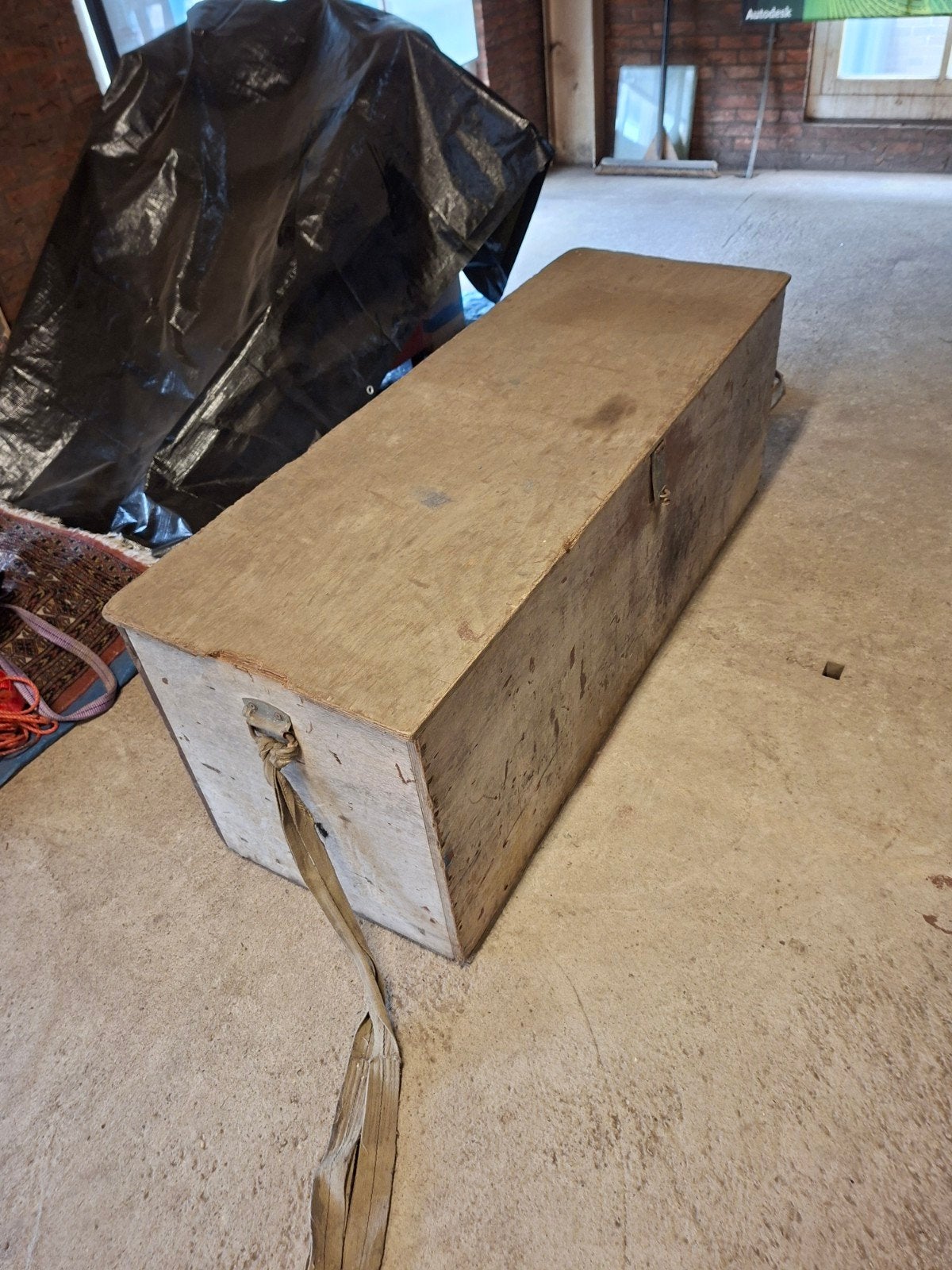 Grote houten opbergkist - 155x54x57 cm, Ophalen, Gebruikt, 50 tot 75 cm, 125 cm of meer