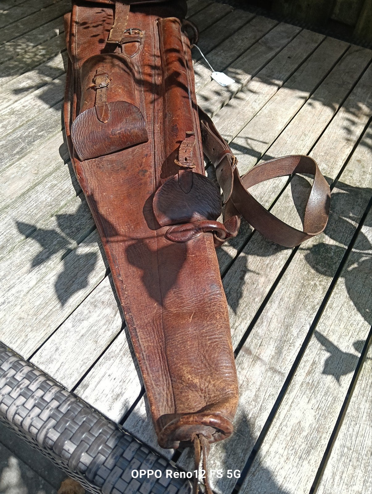 Antieke Leren Geweertas / Foudraal - Jacht Accessoire, Ophalen of Verzenden