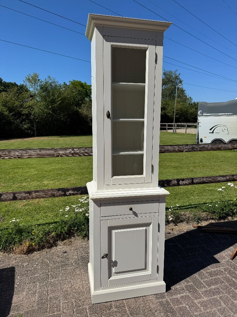 Servieskast met Vitrine en Lade - 2 Delen - Landelijke stijl, Ophalen, Overige materialen, Gebruikt, 200 cm of meer