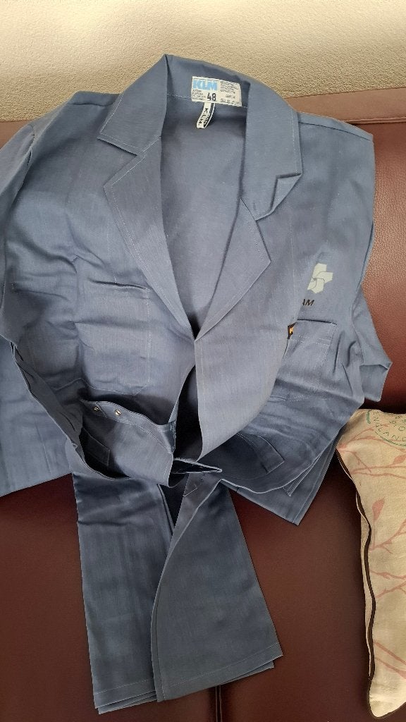 stofjas KLM katoen maat 48 blauw, Ophalen of Verzenden, Nieuw, Jas