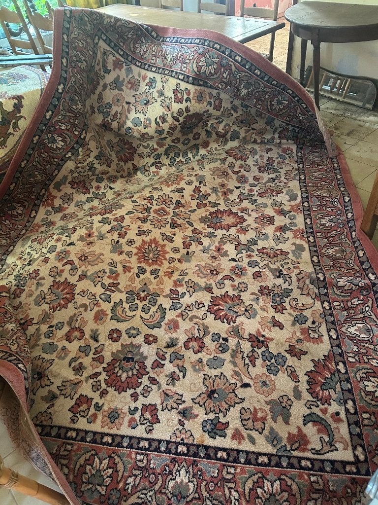 Handgeweven vintage Turks klassiek Isparta-tapijt, Ophalen, Gebruikt, Rond, 200 cm of meer