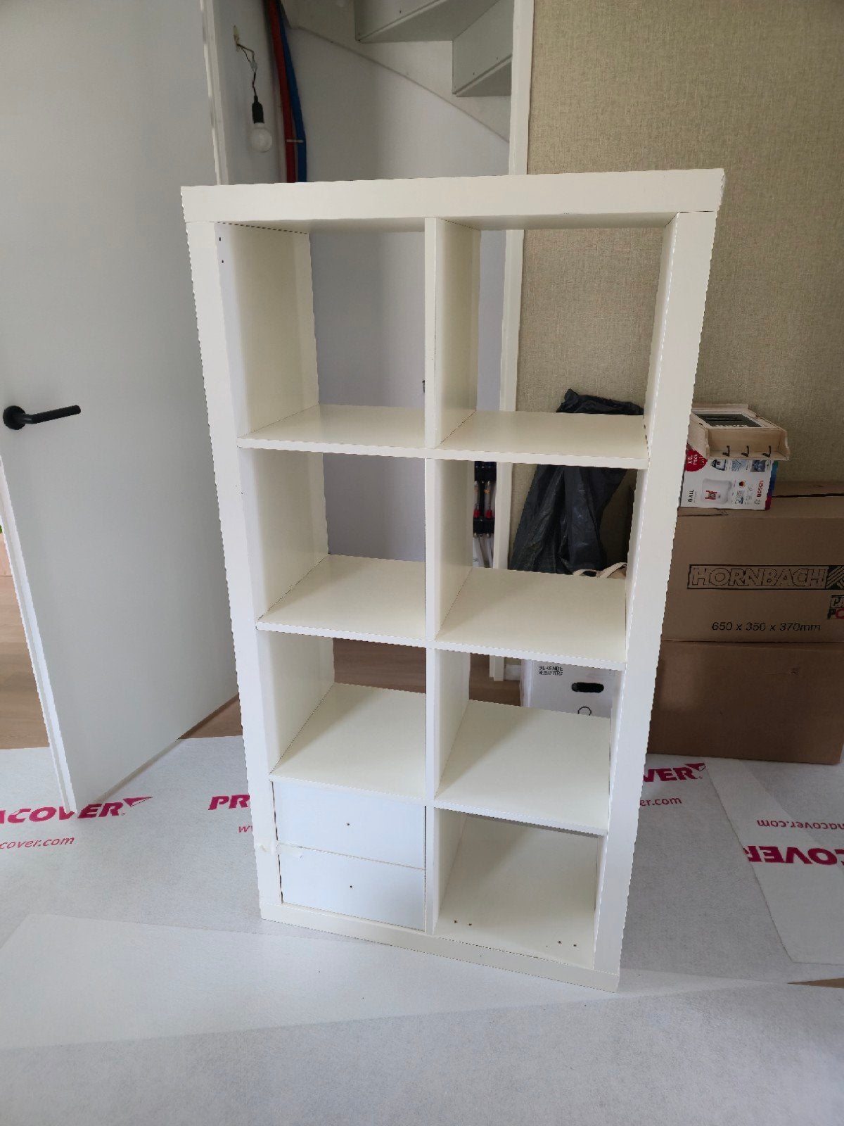 Ikea Kallax kast met 8 vakken en 2 lades, Ophalen, Met plank(en), Gebruikt, 100 tot 150 cm