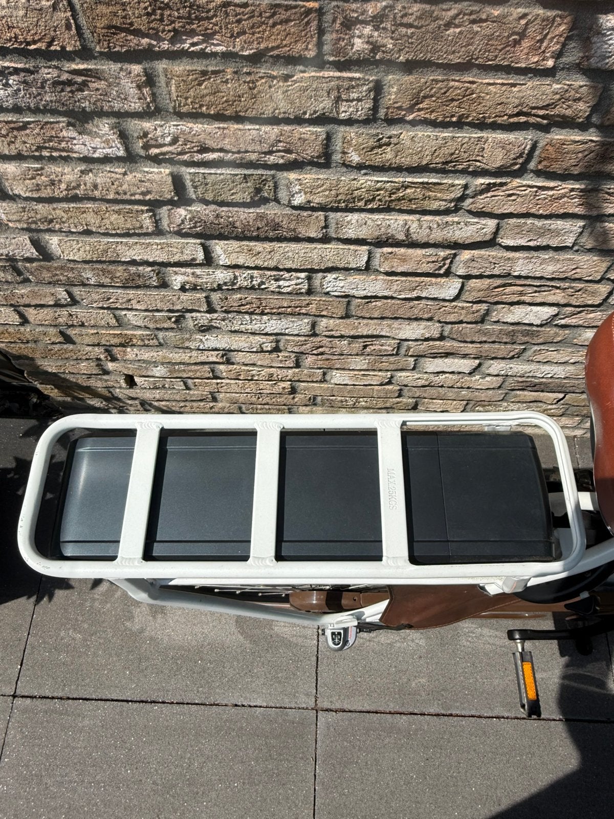 Z.g.a.n. witte elektrische dames/meisjes transportfiets, Dubbele standaard, Zo goed als nieuw, 0 zitjes, 50 tot 53 cm