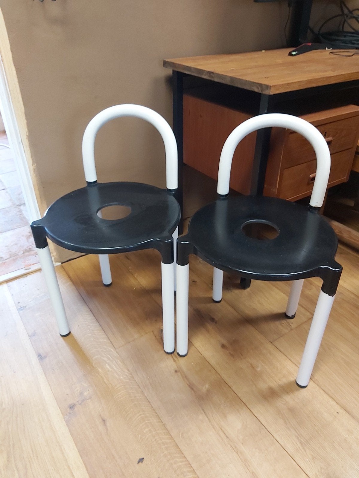 Polo tabourets model 4823 Anna Castelli Ferrieri Kartell, Kunststof, Gebruikt, Twee, Wit