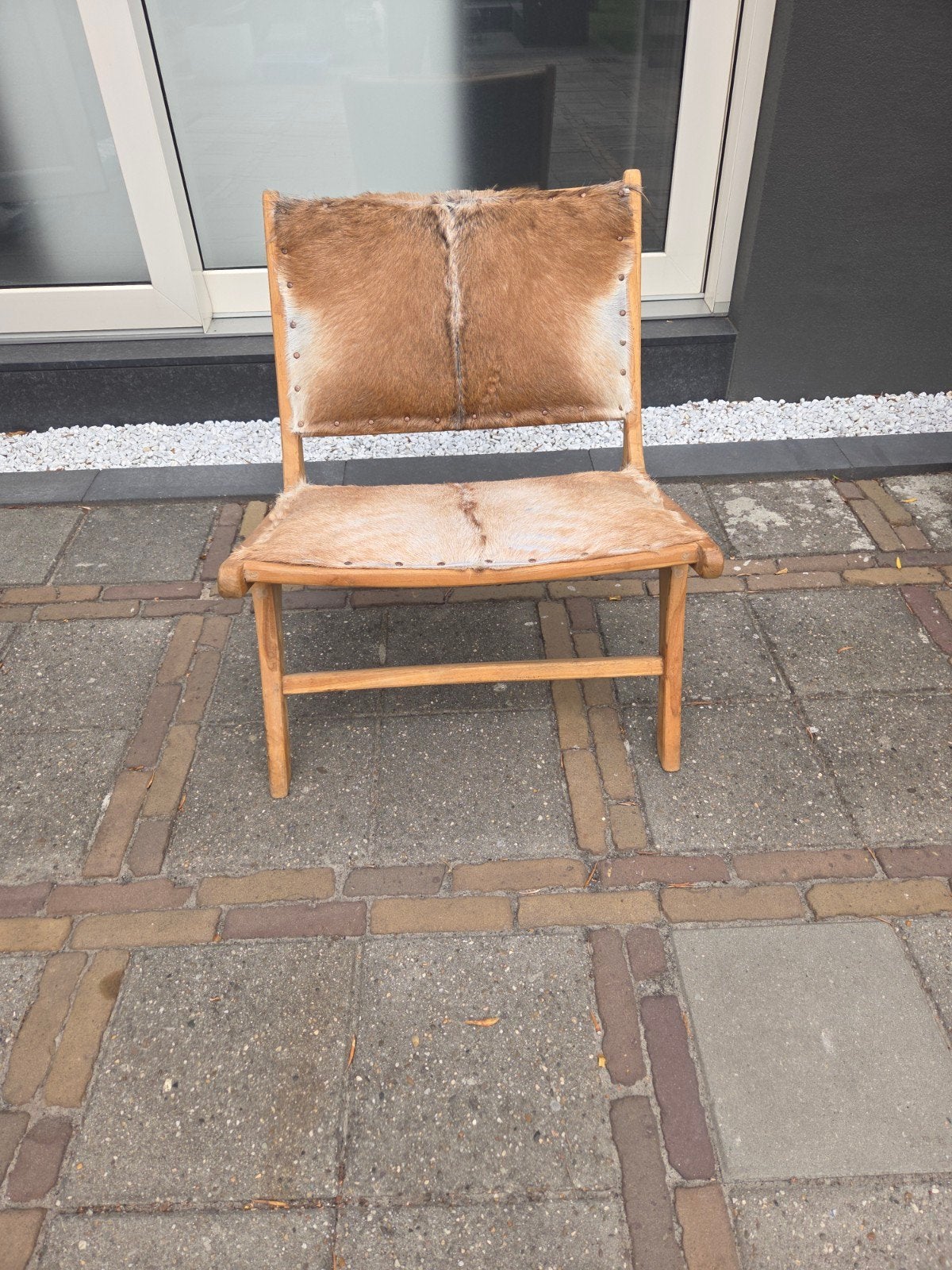 landelijke / Oosterse relax stoel / Teak houten fauteuil, Ophalen, Gebruikt, Bruin, Eén