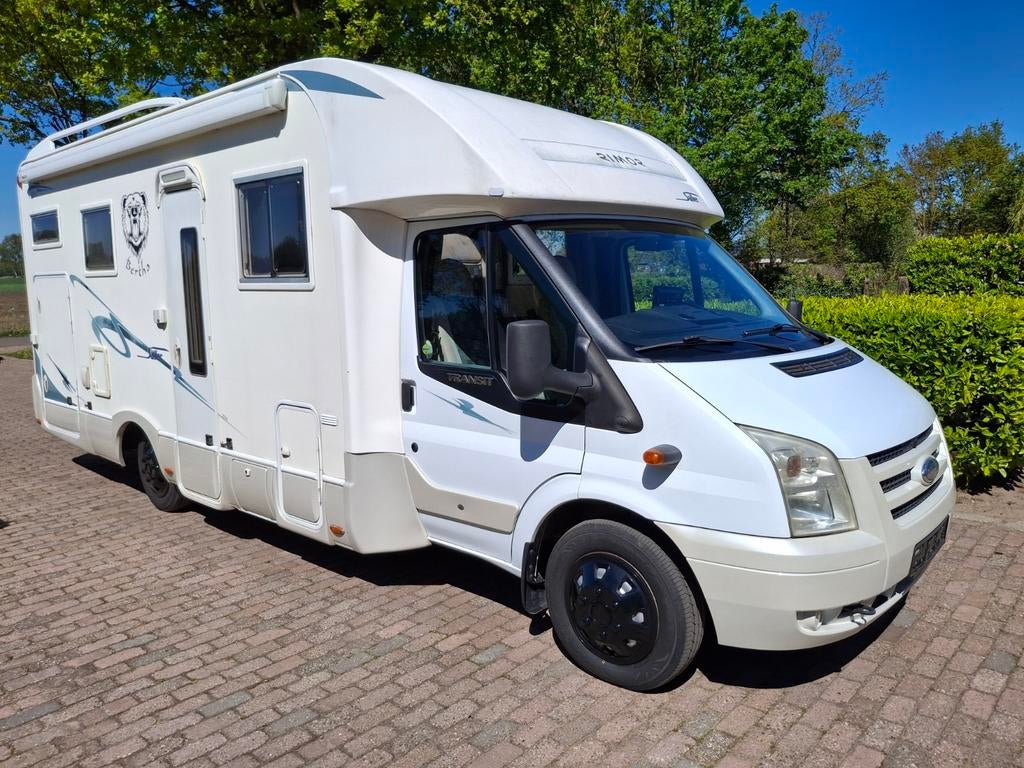 Rimor grote garage 2.4tdci 138000 km bj 2008, Caravans en Kamperen, Campers, Ringverwarming, Ford, Bedrijf, Half-integraal