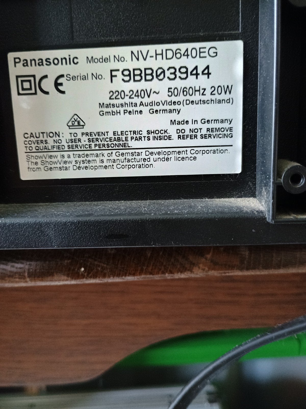 Panasonic NV-HD640 , VHS zonder afstandsbedieni, Ophalen, Gebruikt, VHS-speler of -recorder