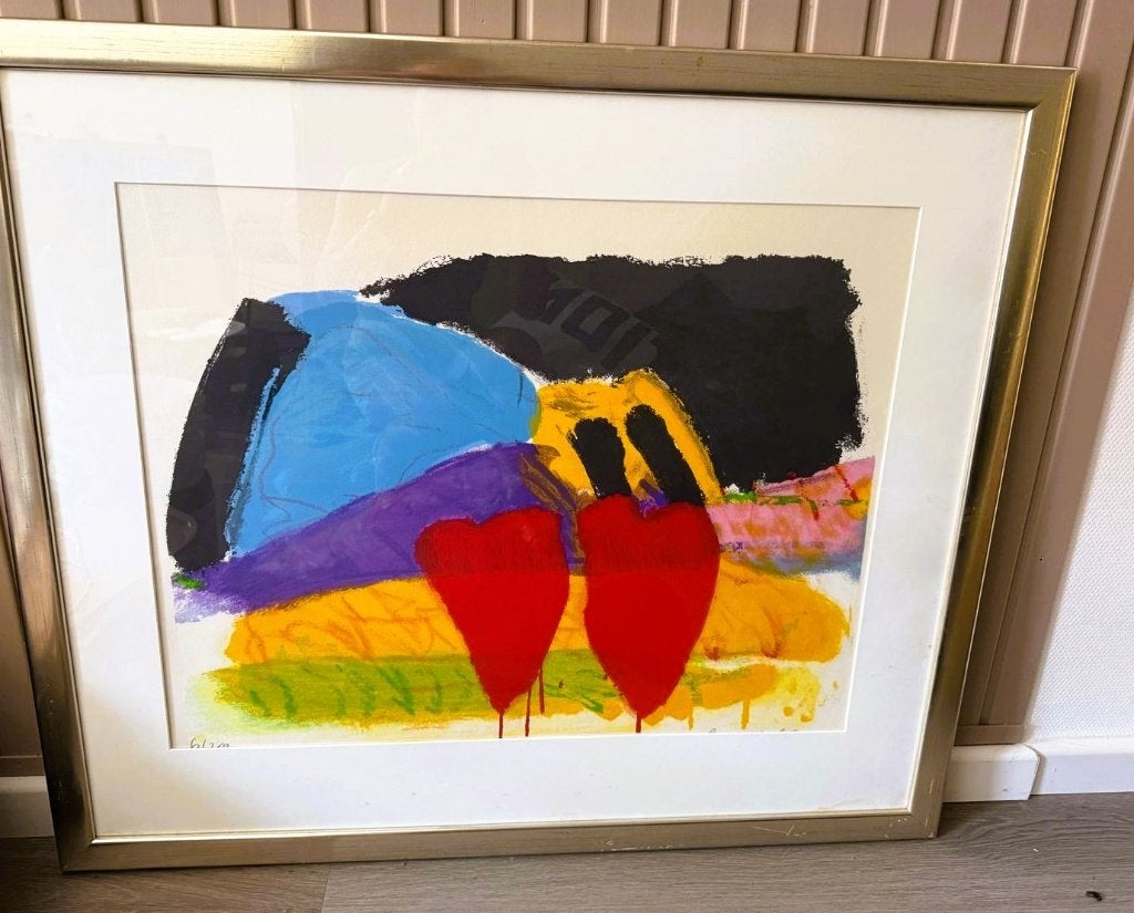 Jan Cremer - "TULPEN" - zeefdruk - ingelijst, Ingelijst, Ophalen, Abstract, Zeefdruk
