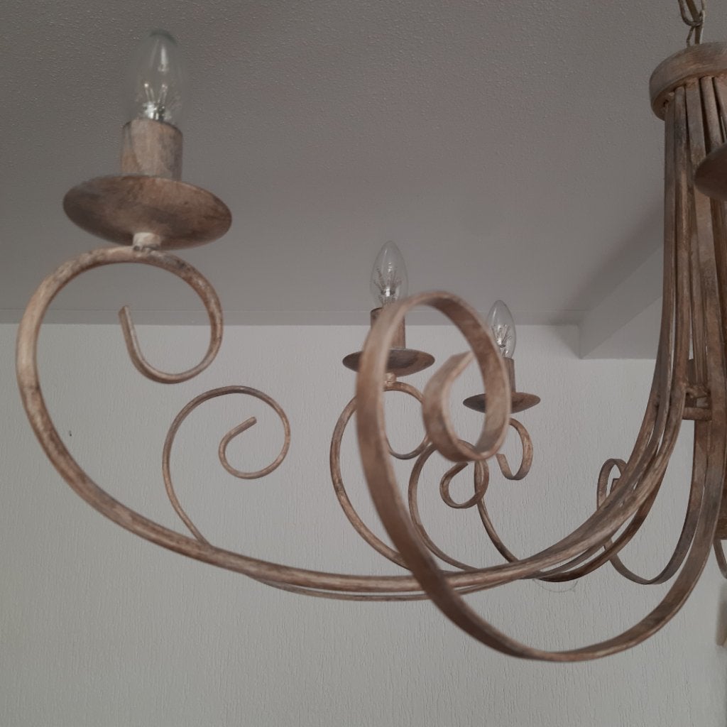 Hanglamp moderne kroonluchter, Huis en Inrichting, Lampen | Hanglampen, Ophalen, Zo goed als nieuw, Metaal, Modern, klassiek ja moeilijk