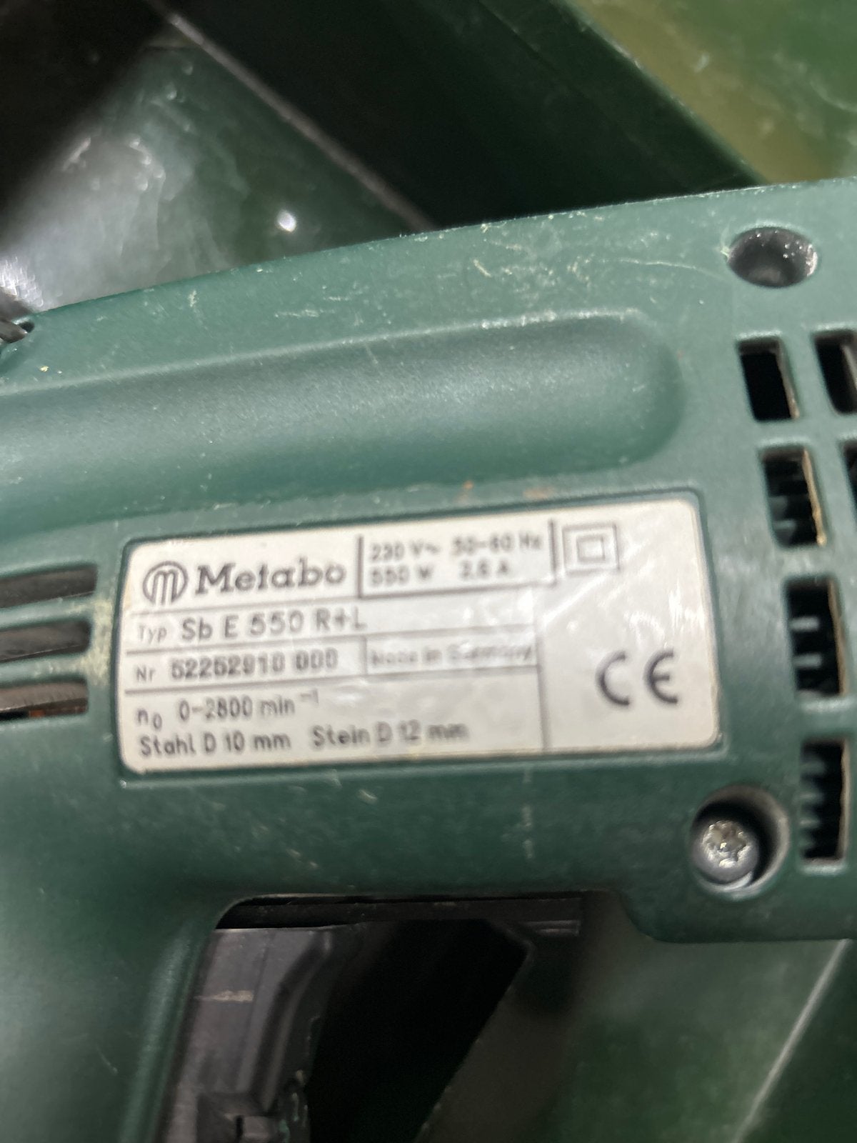 Metabo Boormachine SB E 550 R+L - Weinig gebruikt, Zo goed als nieuw, Nb, Nb, Klopboormechanisme