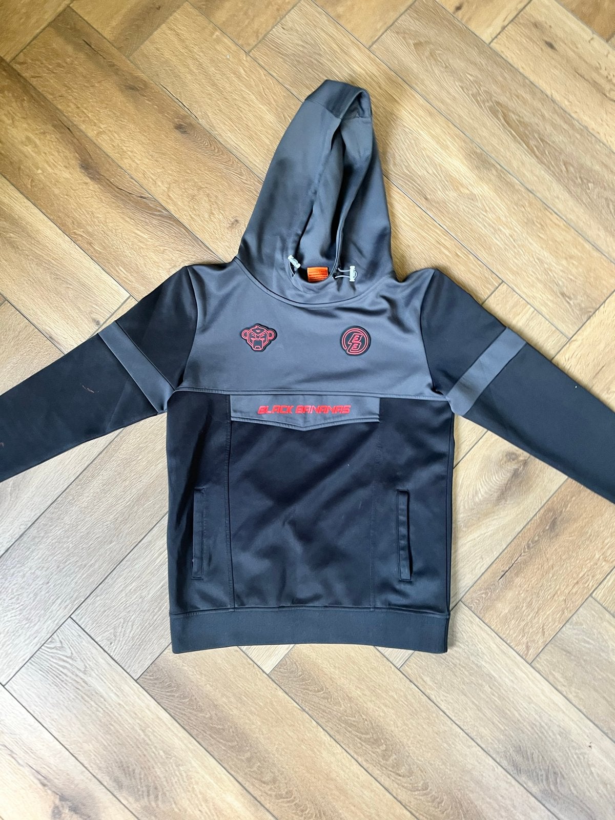 Black bananas Hoodie Zwart/Grijs Maat 176 met vlekken, Ophalen of Verzenden, Gebruikt, Jongen, Trui of Vest