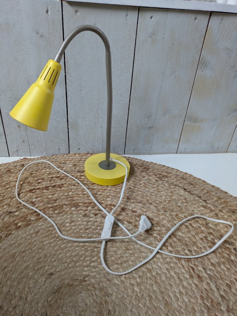 Vintage Ikea Kvart gele bureaulamp, Bureaulamp, Gebruikt, Vintage, 39 cm