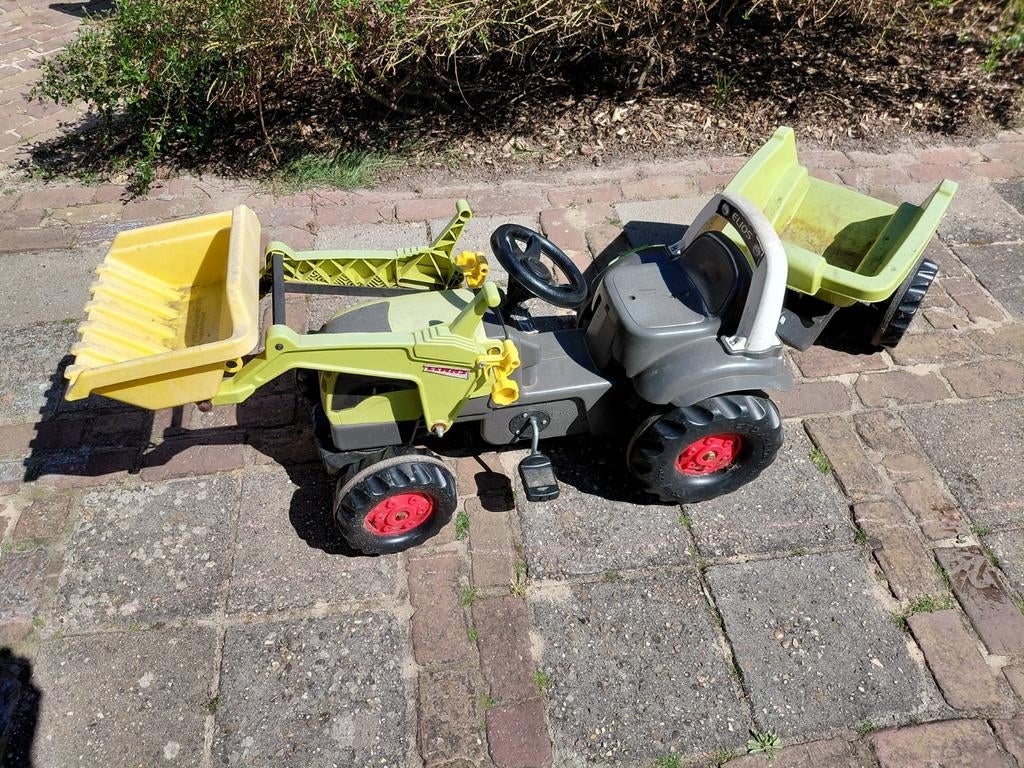 Claas trapauto/trekker met aanhanger en voorlader, Ophalen of Verzenden, Gebruikt, Trapvoertuig