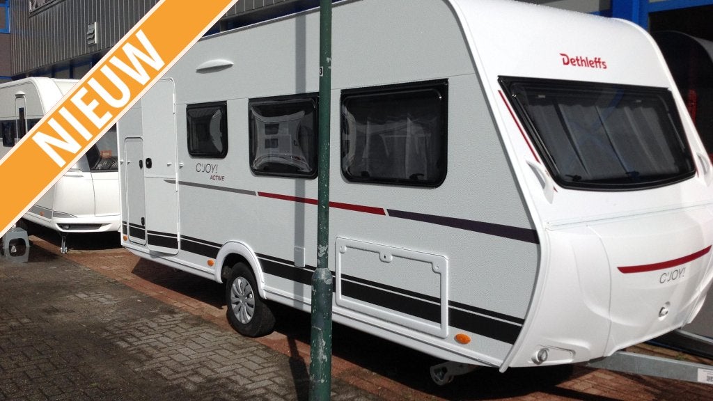 Dethleffs C'Joy 480 QLK, Caravans en Kamperen, Standaardzit, Dwarsbed, Dethleffs, Serviceluik