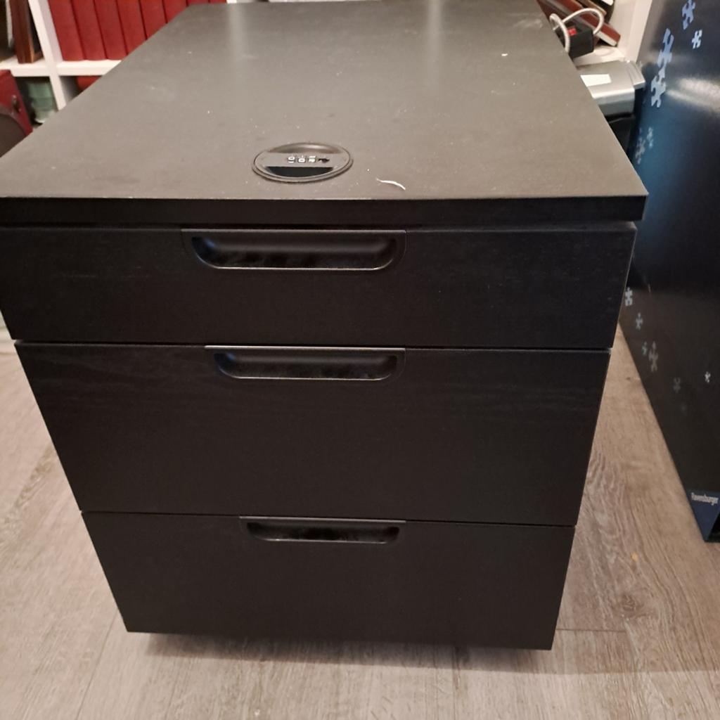 Zwart ladekastje op wieltjes, Huis en Inrichting, Kasten | Ladekasten, Ophalen, 50 tot 100 cm, 3 of 4 laden, Minder dan 100 cm