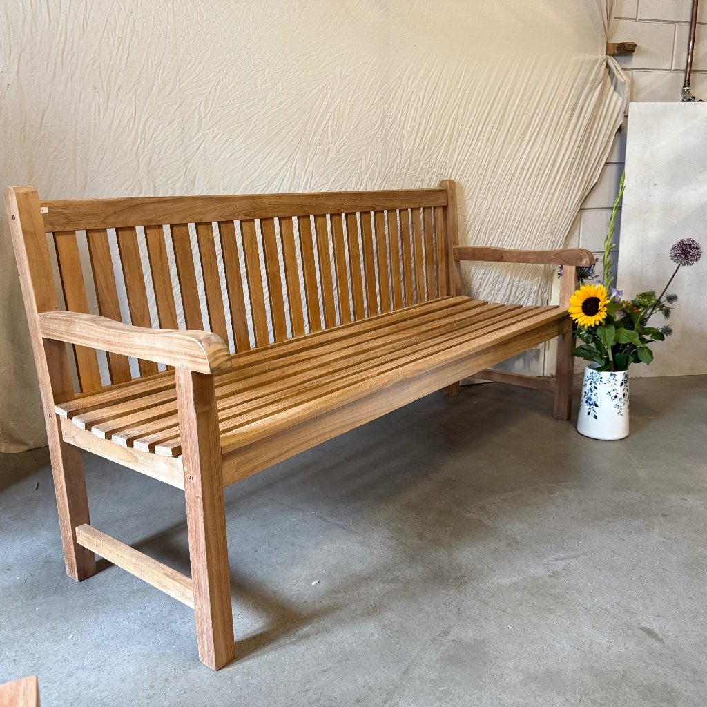 houten tuinbank teak- 180 cm breed - Gratis bezorgd, Tuin en Terras, Tuinbanken, TTM Wonen, Meubels – (Perzische) Tapijten en Woonaccessoires